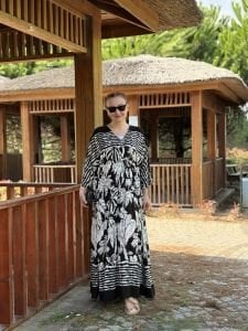 Siyah beli büzmeli viskon elbise