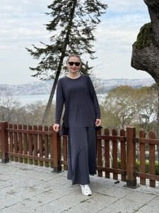 Afili Sandy Pile etek takım Antrasit