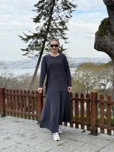 Afili Sandy Pile etek takım Antrasit