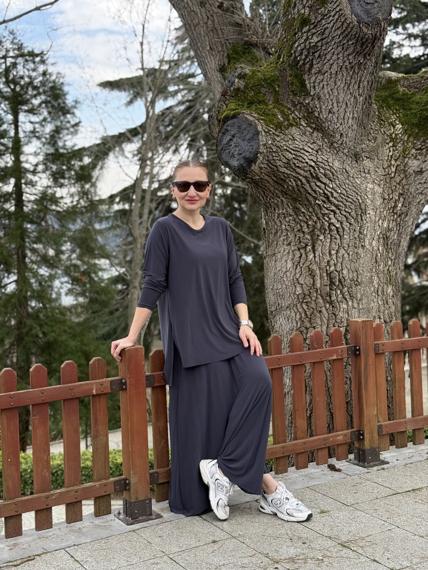 Afili Sandy Pile etek takım Antrasit