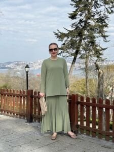 Afili Sandy Pile etek takım Çağla