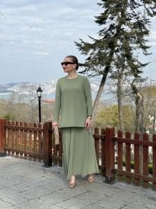 Afili Sandy Pile etek takım Çağla