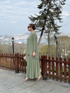 Afili Sandy Pile etek takım Çağla