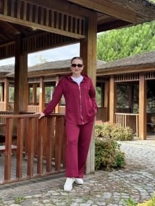 2263 Oysho takım fermuarlı Bordo