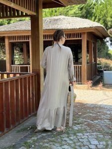 Polo Tensel pamuk KEMERLİ  elbise taş