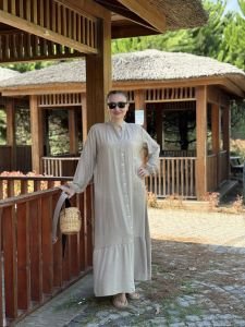 Polo Tensel pamuk KEMERLİ  elbise taş