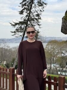 Afili Sandy Pile etek takım Kahve