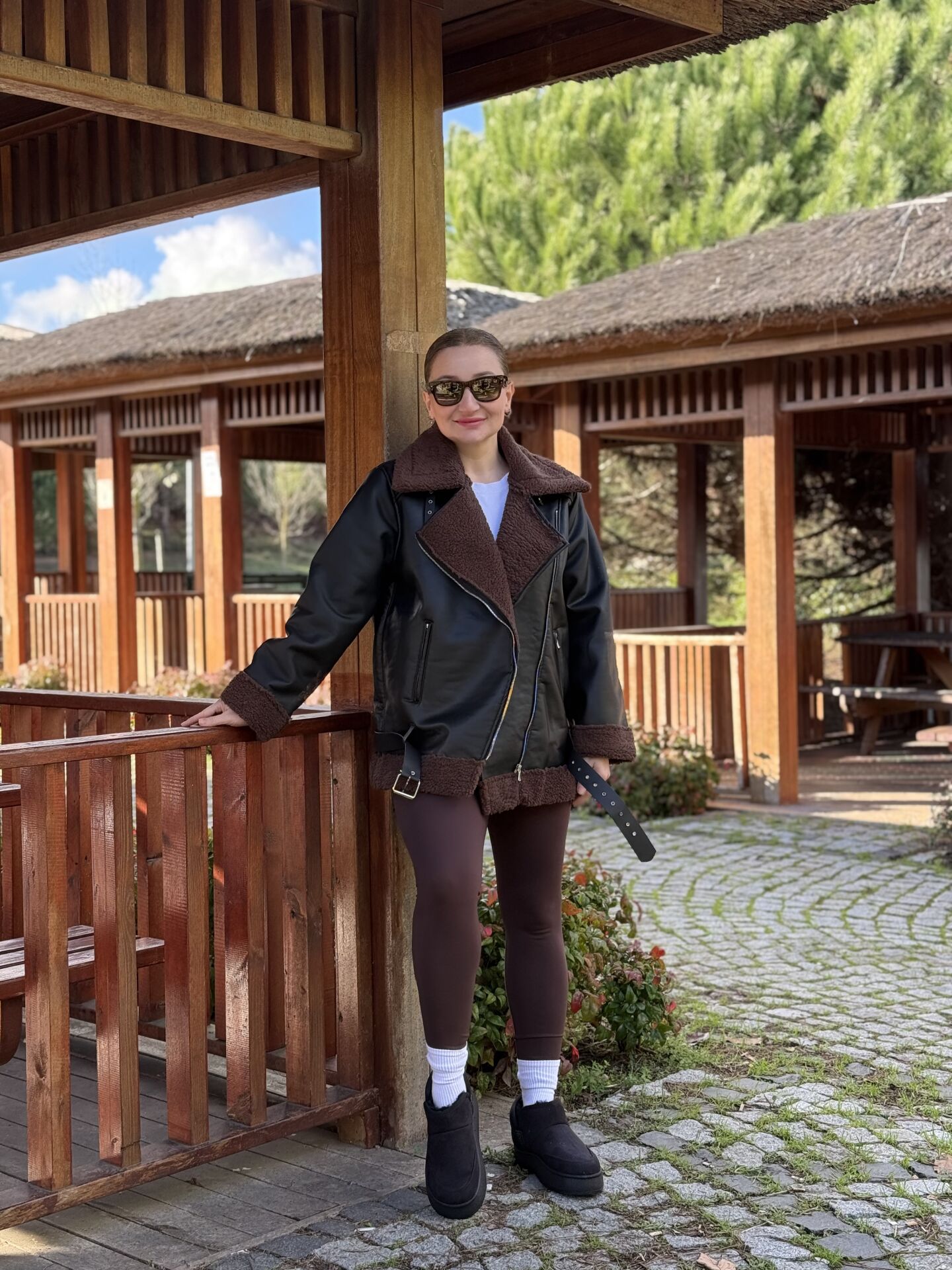 Z.r  kürklü deri mont kahve