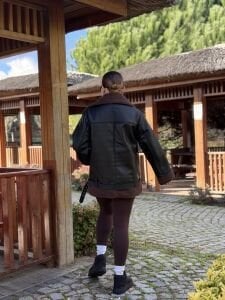 Z.r  kürklü deri mont kahve