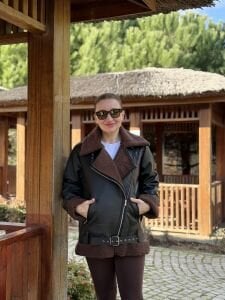 Z.r  kürklü deri mont kahve