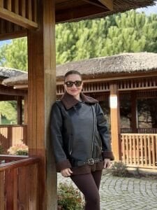 Z.r  kürklü deri mont kahve