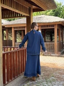 Ceketli içi kolsuz elbiseli Kot TakıM