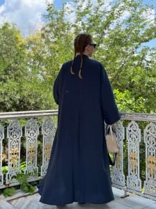 Modal tensel Abaya Takım Standart Beden - Lacivert