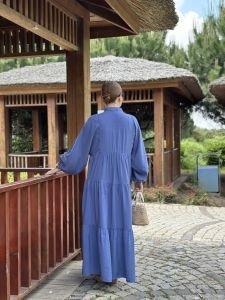 Tensel kumaş düz katleya indigo