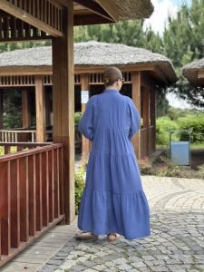 Tensel kumaş düz katleya indigo