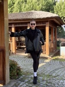 Z.r  kürklü deri mont Siyah