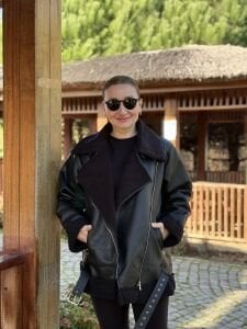 Z.r  kürklü deri mont Siyah