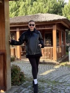 Z.r  kürklü deri mont Siyah