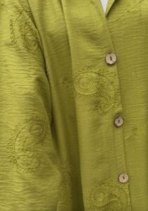 Eleni nakışlı kap-trenç Yağ yeşili