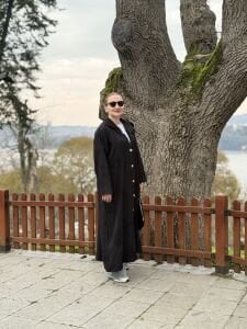 Eleni nakışlı kap-trenç Siyah