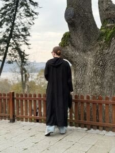 Eleni nakışlı kap-trenç Siyah