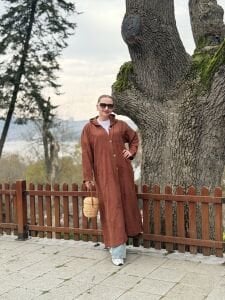 Eleni nakışlı kap-trenç Kahve