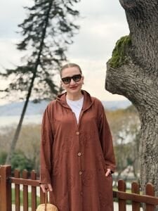 Eleni nakışlı kap-trenç Kahve