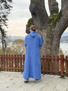 Eleni nakışlı kap-trenç Mavi