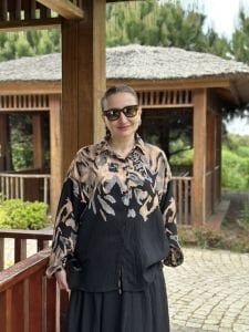 Keten pamuk etekli Takım siyah