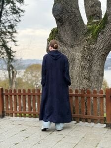 Eleni nakışlı kap-trenç Lacivert