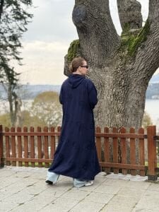 Eleni nakışlı kap-trenç Lacivert