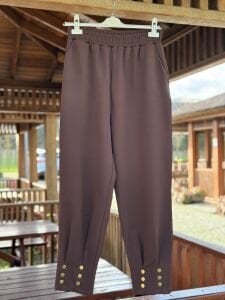 Paça detaylı A.akay beli lastikli kumaş pantolon kahve