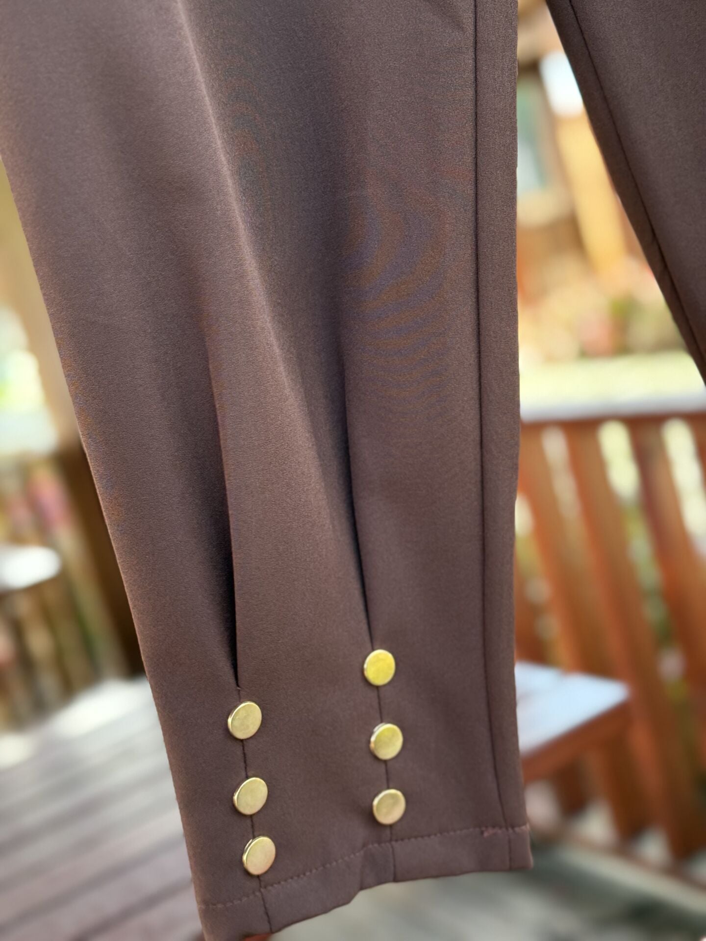 Paça detaylı A.akay beli lastikli kumaş pantolon kahve