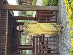 Keten pamuk etekli Takım Sarı