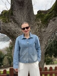 Orjinal marka varak mavi kot ceket