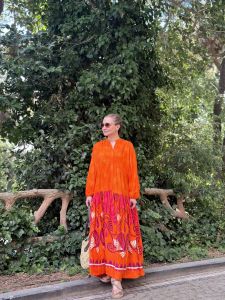 Dilara Viskon Katleya Elbise turuncu