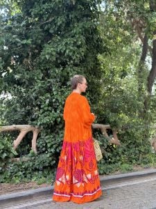 Dilara Viskon Katleya Elbise turuncu