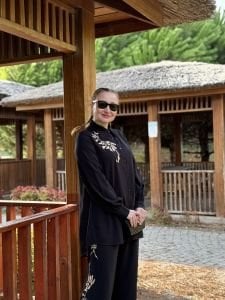 Siyah Viskon pullu nakışlı Takım