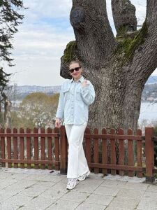 Orjinal River kot gömlek açık mavi