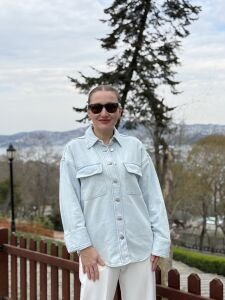 Orjinal River kot gömlek açık mavi