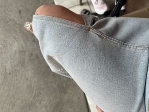 Orjinal marka açık mavi Kot ETEK