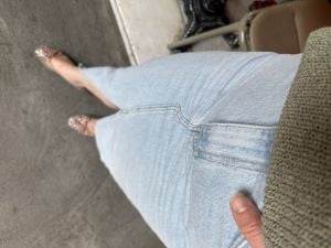 Orjinal marka açık mavi Kot ETEK