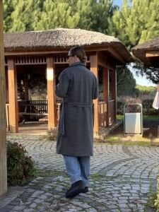 Kemerli Kaşe Kaban Antrasit