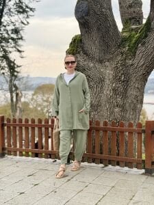 A.akay 7157 Müslin-Keten Takım Haki