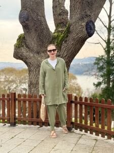 A.akay 7157 Müslin-Keten Takım Haki