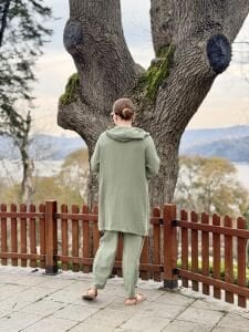 A.akay 7157 Müslin-Keten Takım Haki