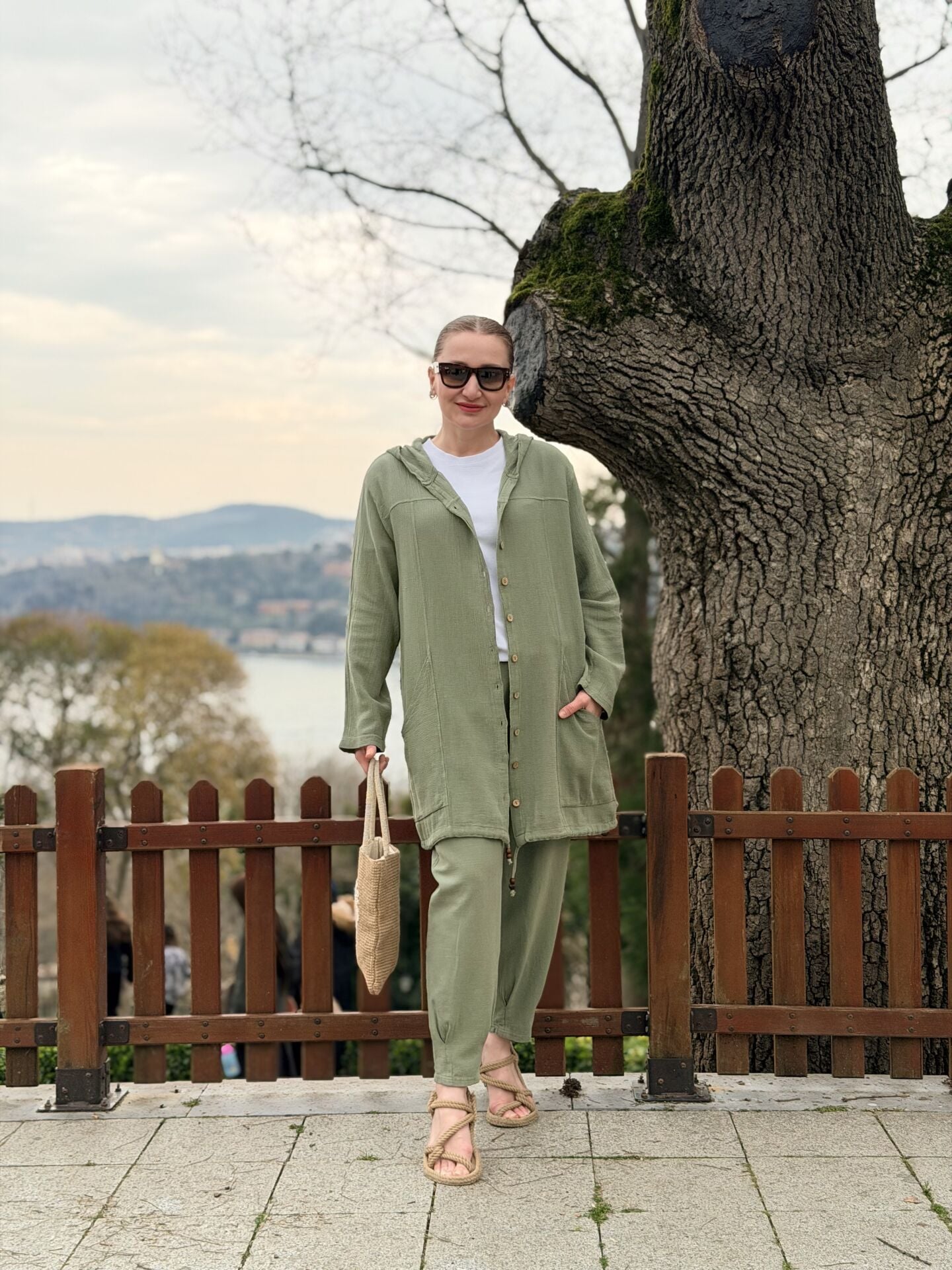 A.akay 7157 Müslin-Keten Takım Haki