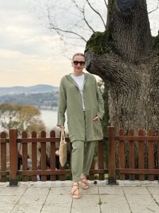 A.akay 7157 Müslin-Keten Takım Haki