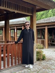 SİYAH Yarım FERMUARLI OYSHO ELBİSE