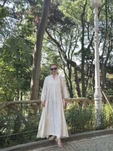 Premium pamuk keten katleya işlemeli